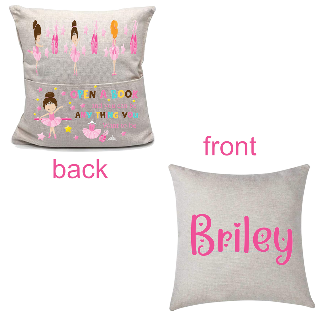 Ballerina Book Pillow Cover