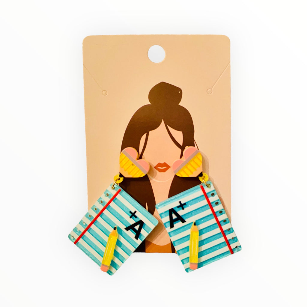 Teacher Notebook Paper Earrings